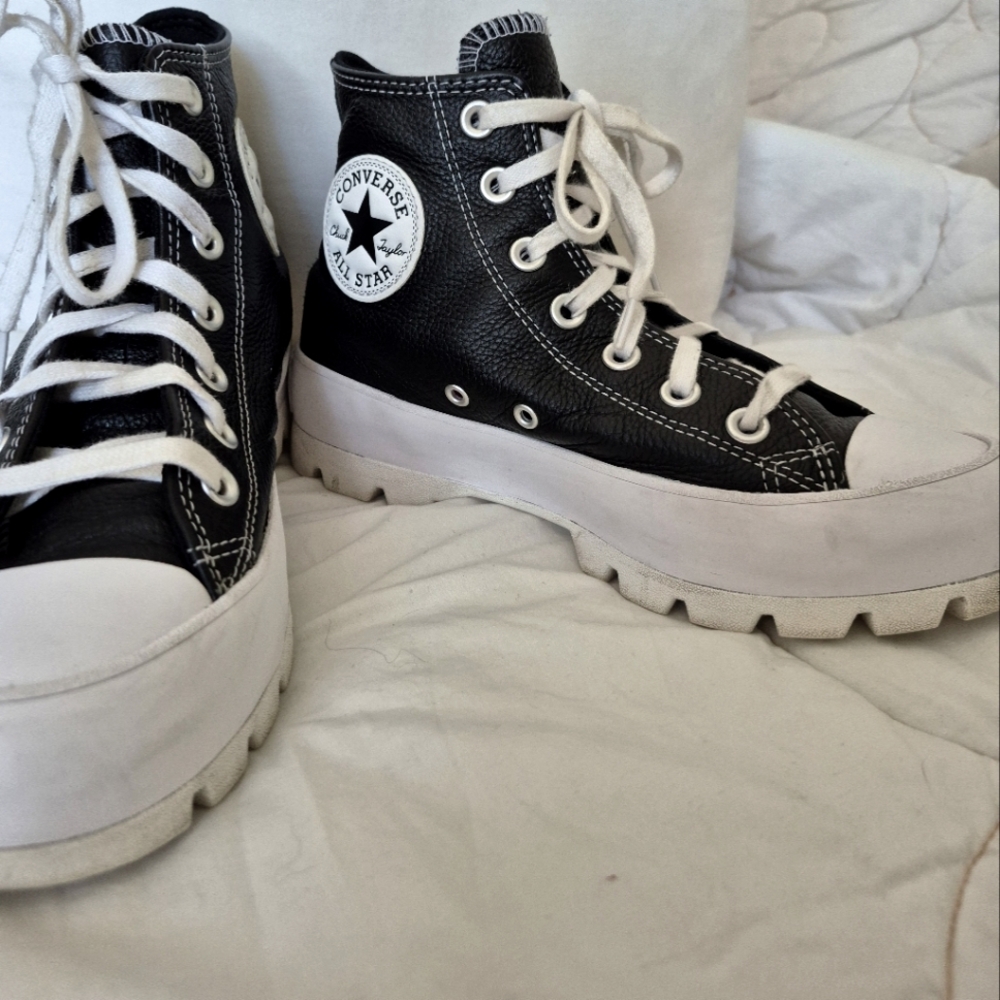 Converse lugged leather high tops